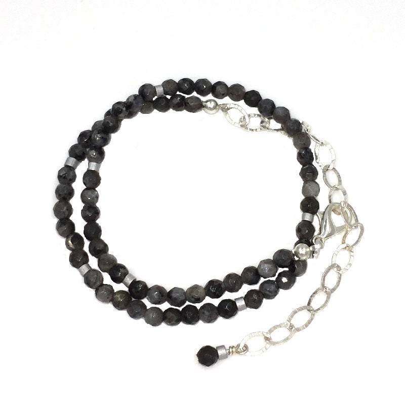 Black Labradorite Choker / Wrap Bracelet - Divine Schematic